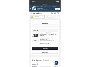 2004 Volkswagen Beetle Radiator Cooling Fan