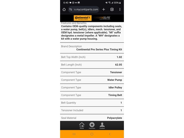 2003 Acura CL Timing belt kit with water pump and oil seal