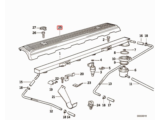 Genuine BMW Engine Beauty Cover 13531735750 Fits BMW E36, E34 M50 S50