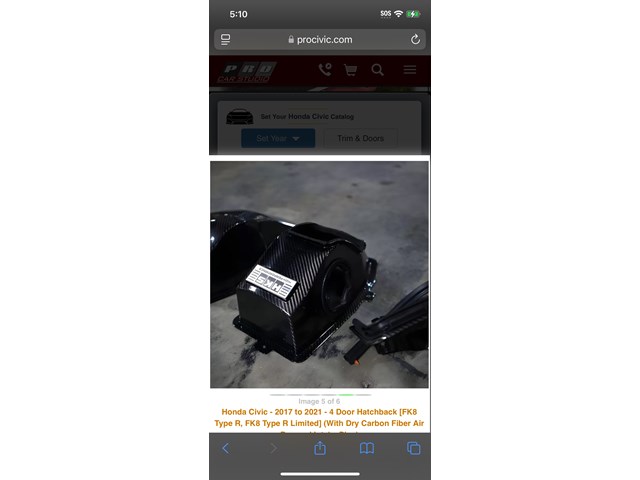 2017-2021 Honda Civic Cold Air Intake kit with carbon fiber dry suction box