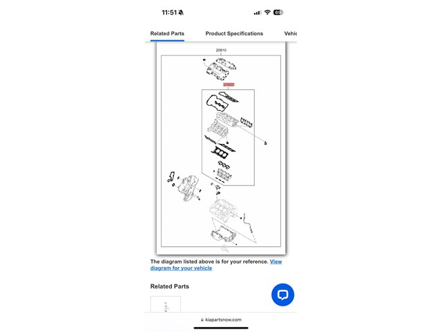 Genuine GASKET KIT-ENGINE OVERHAUL 209103LA08 20910-3LA08 for Telluride