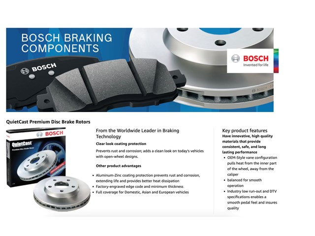  BOSCH 15010063 QuietCast Premium Single Front Disc Brake Rotor fits 00-01 BMW X