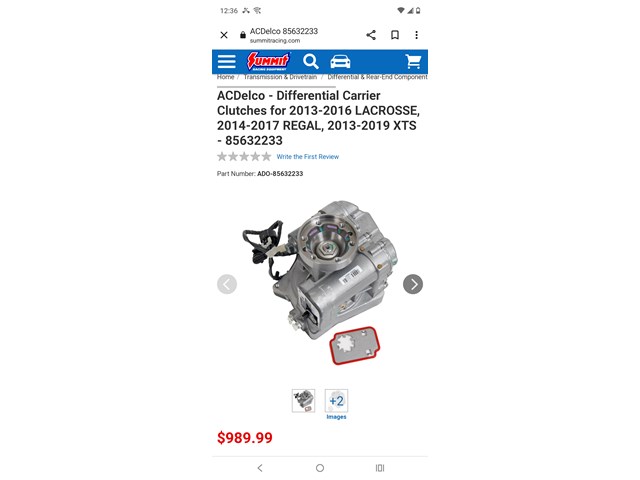 2017 Buick Regal Differential Components