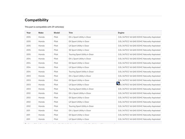 2010 Honda Pilot Sun Roof Motor