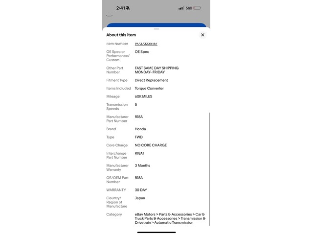 2007 Honda Civic Transmission