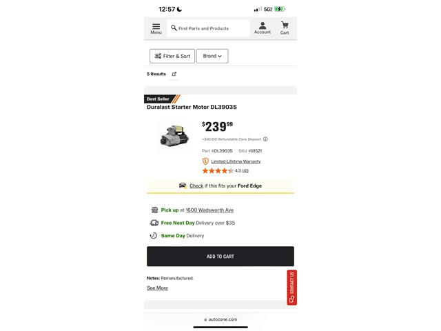 2010 Ford Edge Starter