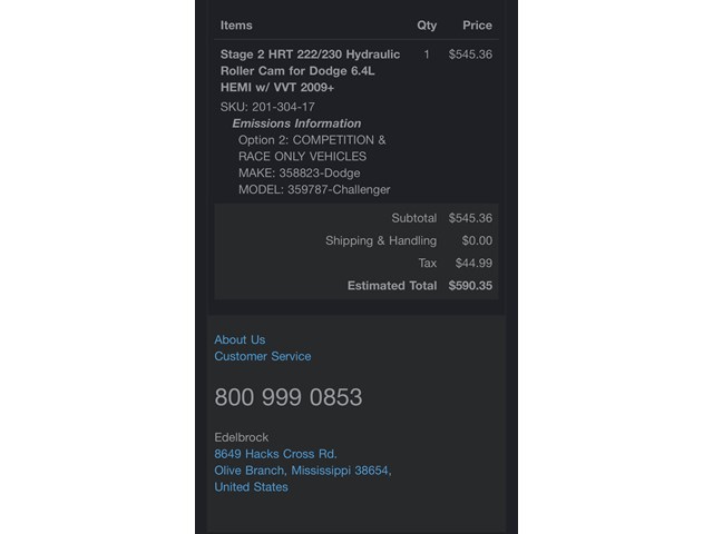 2009+ Dodge Challenger/ChargerCamshaft 5.7/6.4