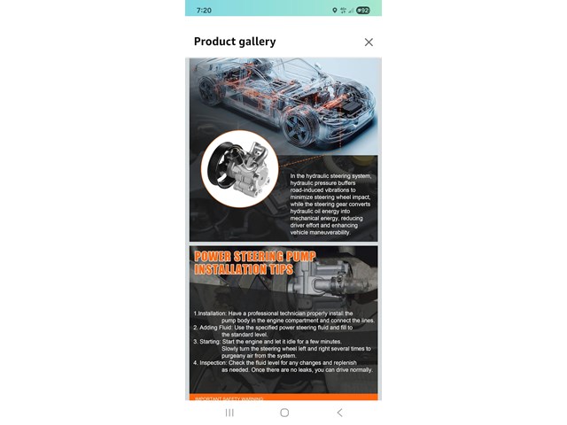 Axiovate Power Steering Pump with Pulley for Toyota Corolla 1998-2002 1.8L and C