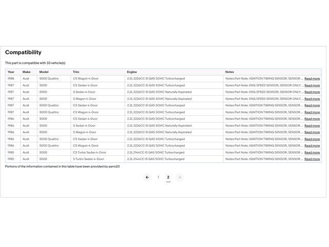 1958-1995 Audi 80 Crank Position Sensor - Walker - Free Shipping depends on loca