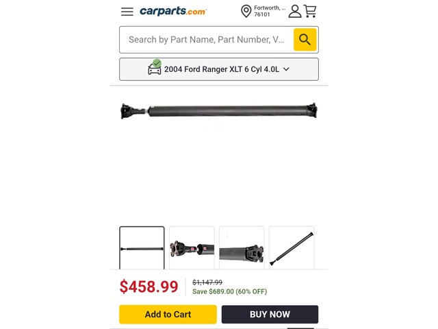 2004 Ford Ranger Rear Driveshaft