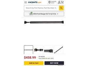 2004 Ford Ranger Rear Driveshaft