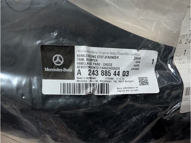 2022-24 Mercedes EQB 300 Front Bumper Left Lower Corner OEM A2438854403