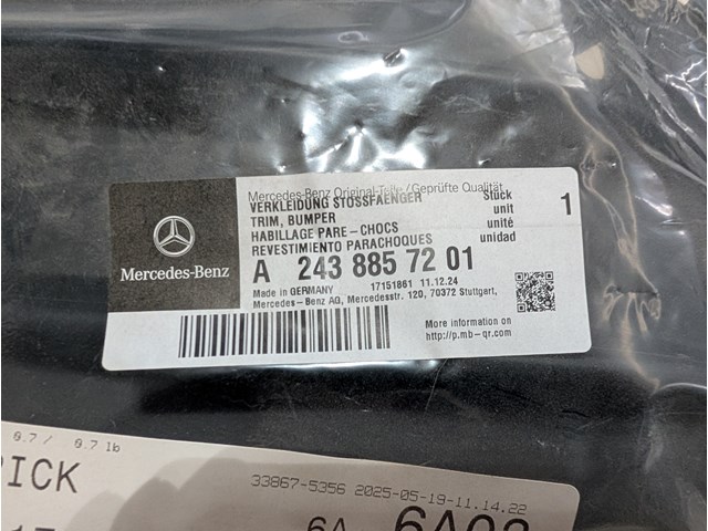 2022-2024 Mercedes EQB300 Left Front Bumper Grille Cover Insert OEM A2438857201