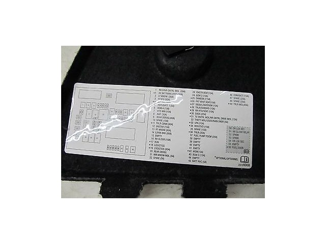 2013-2016 CADILLAC ATS OEM LEFT REAR FUSE BOX COVER