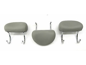 2003-2006 MERCEDES BENZ E500 W211 OEM BACK REAR SEAT HEAD REST GRAY LEATHER SET