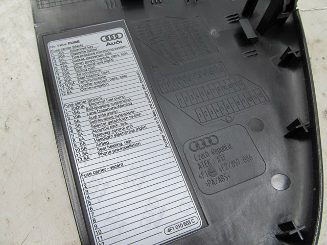 2005-2008 AUDI A6 C6 OEM RIGHT FRONT DASH FUSE BOX LID COVER 