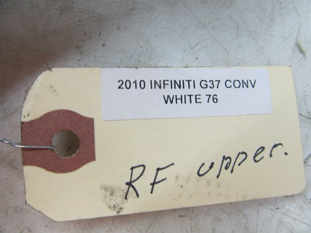 2009-2013 INFINITI G37 CONVERTIBLE OEM RIGHT FRONT UPPER RADIATOR HOSE 