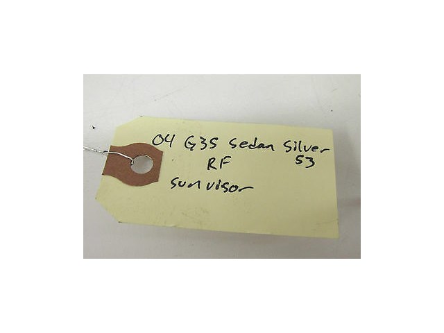 2003-2004 INFINITI G35 SEDAN OEM RIGHT PASSENGER SIDE FRONT SUN VISOR
