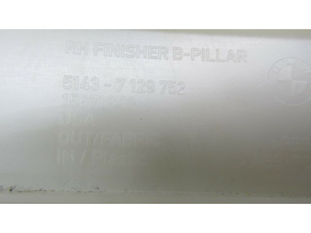  2007-2010 BMW X5 E70 OEM RIGHT PASSENGER SIDE UPPER B PILLAR TRIM COVER GRAY 