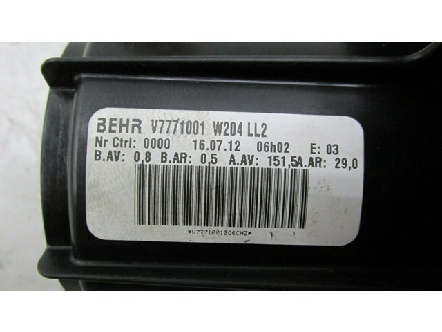 2012-2015 MERCEDES C250 COUPE W204 OEM A/C HEATER BLOWER MOTOR 