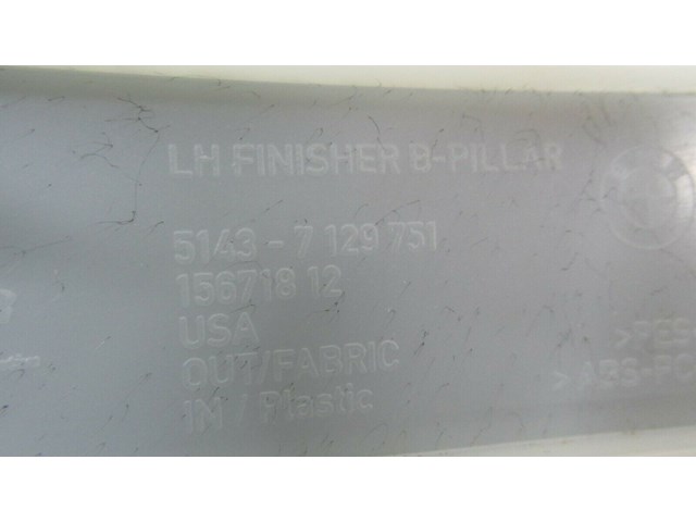  2007-2010 BMW X5 E70 OEM LEFT DRIVER SIDE UPPER B-PILLAR TRIM COVER 