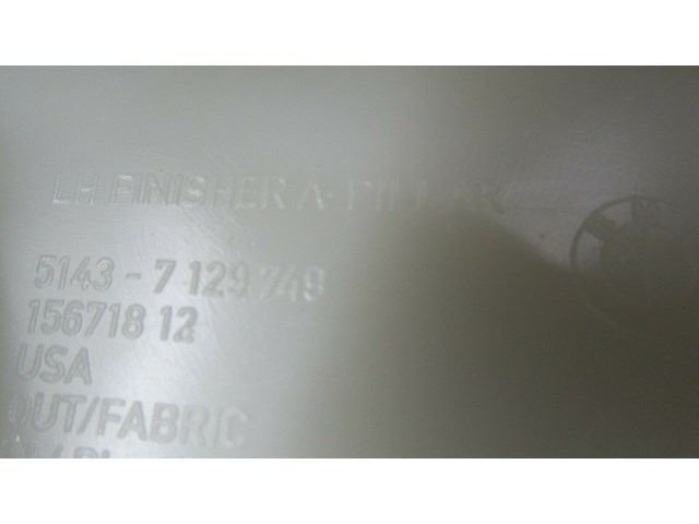 2007-2010 BMW X5 E70 OEM LEFT FRONT DRIVER SIDE A PILLAR TRIM COVER GRAY 