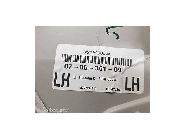 2013-2015 GMC ACADIA OEM LEFT REAR DRIVER SIDE UPPER C PILLAR TRIM COVER