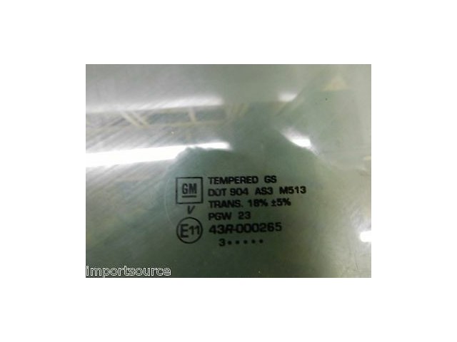 2013-2015 GMC ACADIA OEM RIGHT REAR PASSENGER SIDE DOOR WINDOW AUTO GLASS