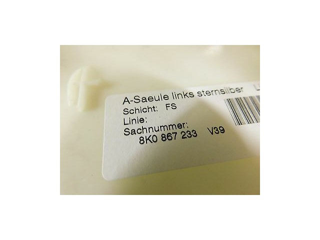 2008-2012 AUDI A4 AVANT WAGON B8 OEM LEFT FRONT A PILLAR TRIM MOULDING COVER