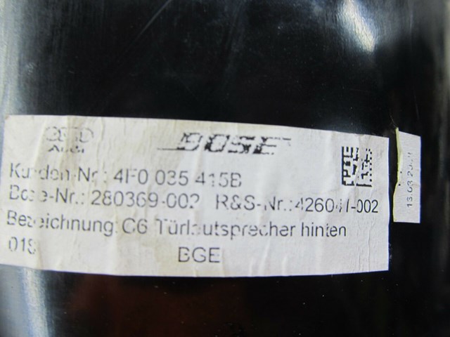 2005-2008 AUDI A6 C6 OEM LEFT REAR DOOR BOSE SPEAKER