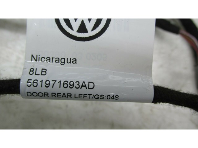 2012-2015 VOLKSWAGEN PASSAT OEM LEFT REAR DRIVER SIDE DOOR WIRE HARNESS