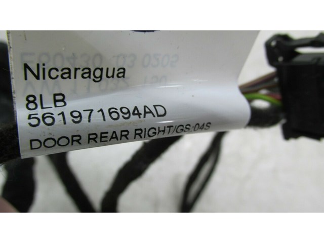 2012-2015 VOLKSWAGEN PASSAT OEM RIGHT REAR PASSENGER SIDE DOOR WIRE HARNESS