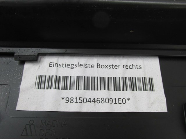 2013-2015 PORSCHE BOXSTER 981 OEM RIGHT FRONT DOOR SILL TRIM SCUFF PLATE 