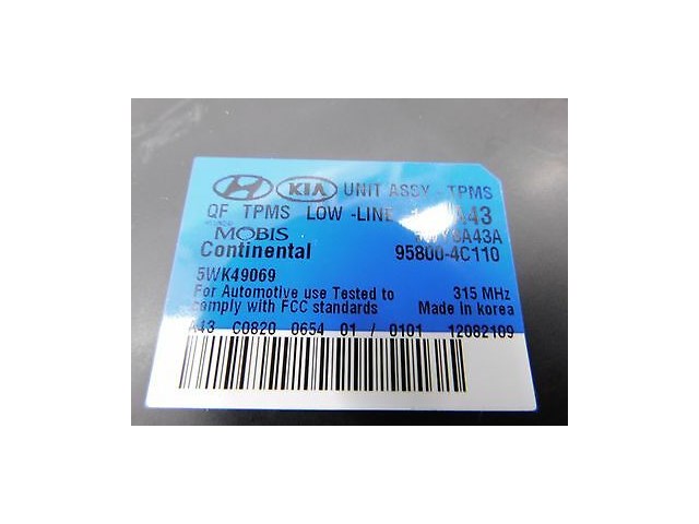 2011-2014 KIA OPTIMA SX OEM TIRE PRESSURE MONITOR SENSOR TPMS MODULE