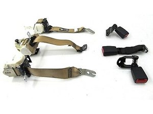 2006-2007 BMW 530I E60 OEM REAR SEAT BELT SET BEIGE W/ RECEIVER BUCKLE ASSEMBLY
