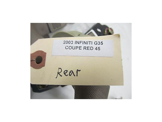 2003-2004 INFINITI G35 COUPE OEM REAR PASSENGER SEAT BELT SET W/ BUCKLES BEIGE