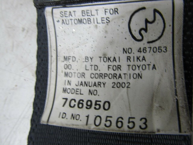 2001-2006 LEXUS LS430 OEM REAR PASSENGER CENTER SEAT BELT RETRACTOR ASSEMBLY