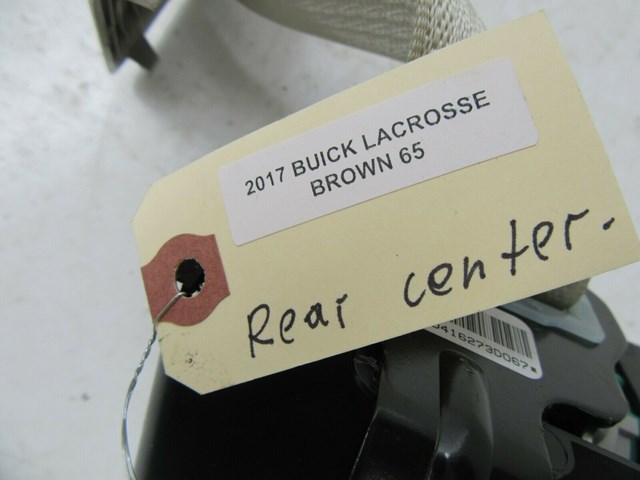 2017-2019 GM BUICK LACROSSE OEM REAR CENTER SEAT BELT SEATBELT RETRACTOR SHALE