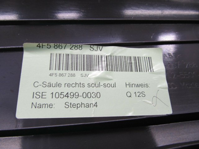 2005-2008 AUDI A6 C6 OEM RIGHT REAR C PILLAR WINDOW TRIM COVER 