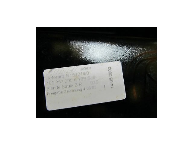 2004-2006 AUDI A8 L QUATTRO D3 OEM RIGHT B-PILLAR EXTERIOR DOOR TRIM COVER