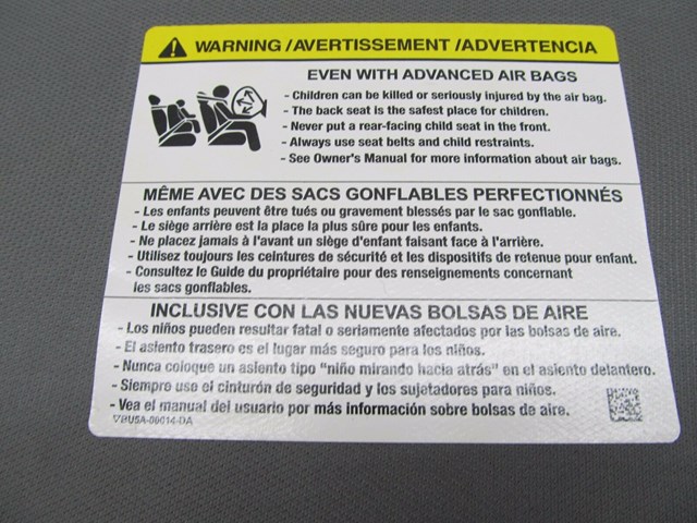 2011-2014 FORD F150 OEM RIGHT FRONT PASSENGER SIDE SUN VISOR