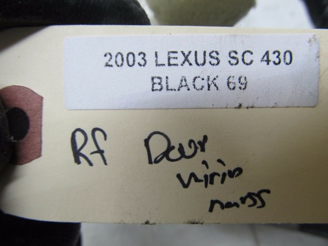  2002-2010 LEXUS SC430 Z40 OEM RIGHT FRONT PASSENGER DOOR WIRES WIRING HARNESS