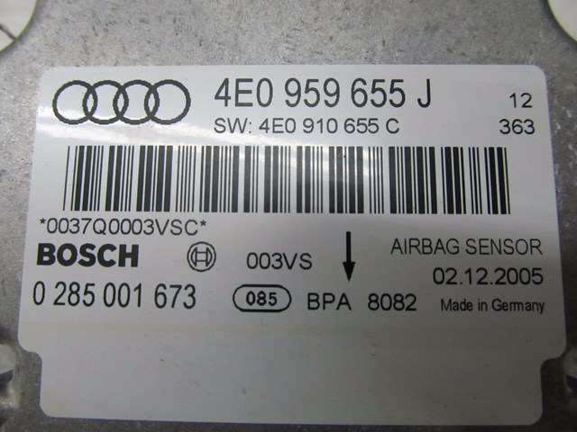 2004-2008 AUDI A8L W12 OEM AIRBAG CONTROL MODULE *NEEDS REPROGRAM* 