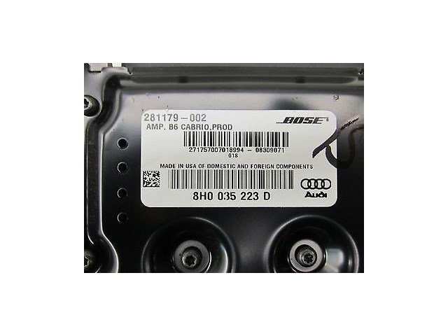 2009 AUDI A4 B6 CABRIOLET 2.0T OEM RIGHT REAR BOSE RADIO AUDIO AMP AMPLIFIER 