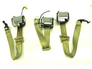  2004-2006 AUDI A8 L QUATTRO D3 OEM REAR SEAT BELT SET COMPLETE BEIGE COLOR