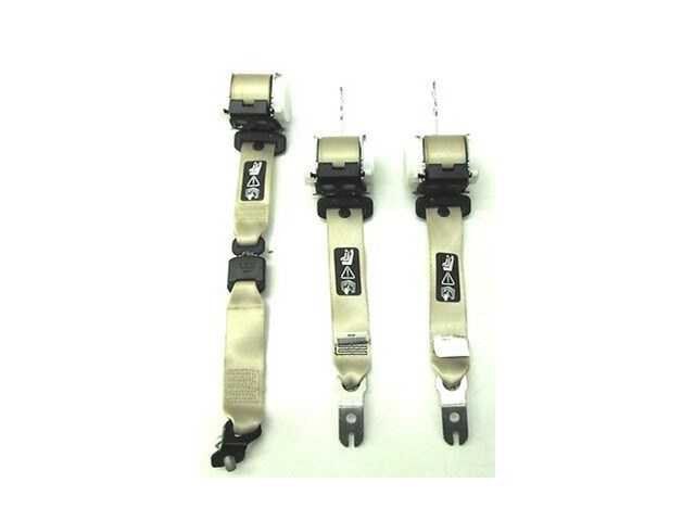 2008-2010 BMW 528i 535i E60 OEM REAR SEAT BELT SET OF 3 ASSEMBLY CREAM BEIGE