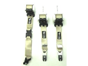 2008-2010 BMW 528i 535i E60 OEM REAR SEAT BELT SET OF 3 ASSEMBLY CREAM BEIGE