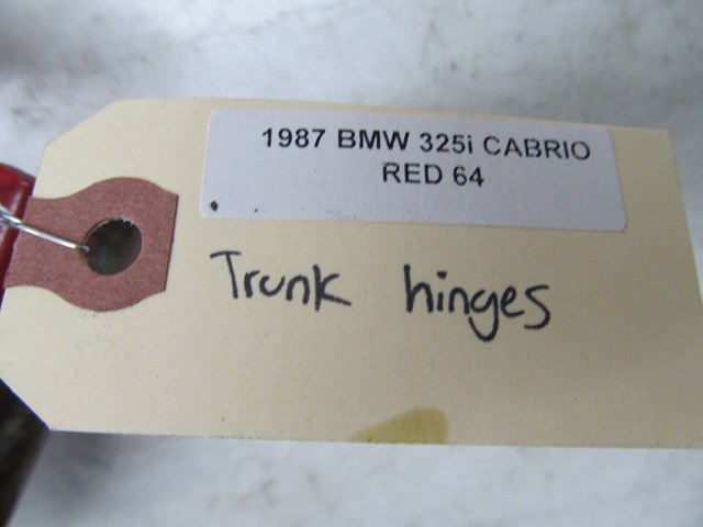 1985-1991 BMW 325i CABRIO E30 OEM REAR TRUNK SUPPORT HINGES SET PAIR (2)