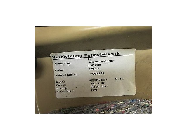 2006-2007 BMW 530I E60 OEM LEFT FRONT UNDER DASH KNEE PANEL TRIM COVER 7063231