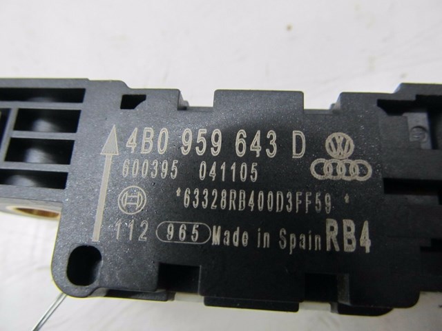 2004-2008 AUDI A8L W12 OEM LEFT REAR AIRBAG CRASH IMPACT SENSOR 4B0 959 643 D